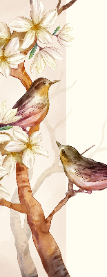 Blackout roller blind Birds on a tree with flowers