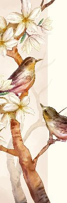 Blackout roller blind Birds on a tree with flowers