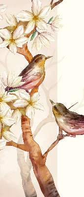 Blackout roller blind Birds on a tree with flowers