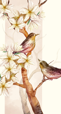 Blackout roller blind Birds on a tree with flowers