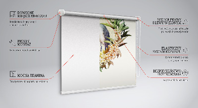 Blackout roller blind for window A crane in a circle of greenery