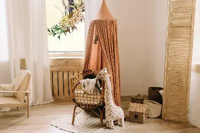 Blackout roller blind a crane in a circle of greenery design