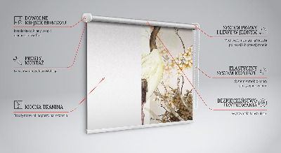 Fabric roller blind for window A crane in the bush