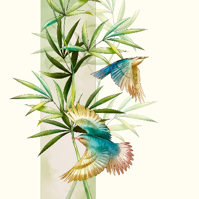 Blackout roller blind Birds in the leaves