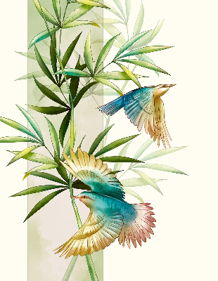 Blackout roller blind Birds in the leaves