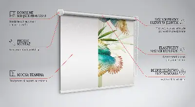 Blackout roller blind birds in the leaves design