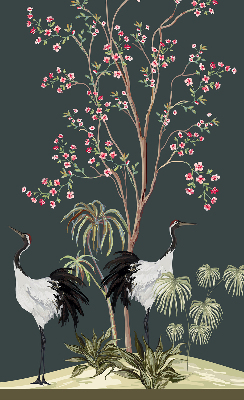 Blackout roller blind for window Birds by the rose bush