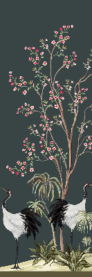 Blackout roller blind for window Birds by the rose bush