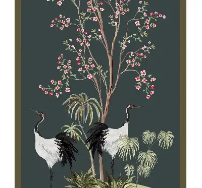 Blackout roller window blind birds by the rose bush design