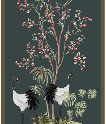 Blackout roller blind for window Birds by the rose bush