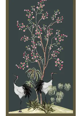 Blackout roller window blind birds by the rose bush design