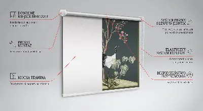 Blackout roller window blind birds by the rose bush design