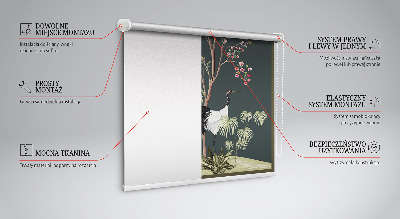 Blackout roller blind for window Birds by the rose bush