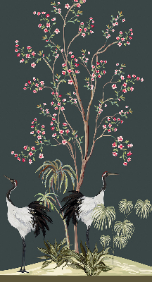Blackout roller blind for window Birds by the rose bush
