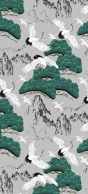Blackout roller blind Flying Cranes