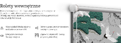 Blackout roller blind Flying Cranes