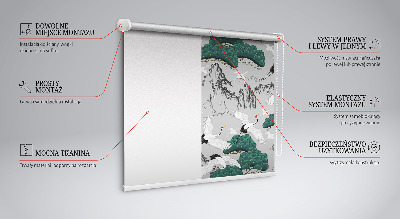 Blackout roller blind Flying Cranes