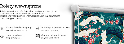 Fabric roller blind for window A flock of cranes