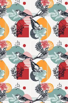 Blackout roller blind birds print