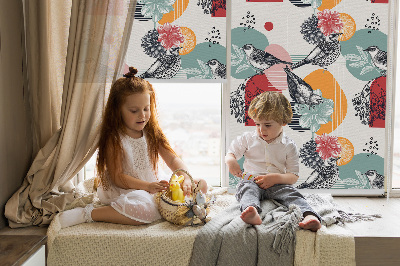 Blackout roller blind Birds
