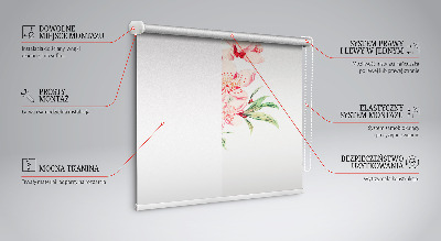 Blackout roller blind for window Pink flower