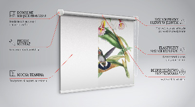 Blackout roller blind Birds on a flower