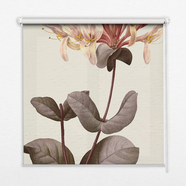 Fabric roller blind for window Falling flower