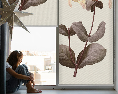 Fabric roller blind for window Falling flower