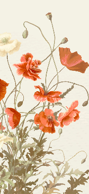 Blackout roller blind poppies print