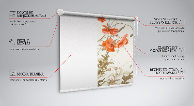 Blackout roller blind Poppies
