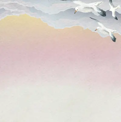 Blackout roller blind flying birds pattern