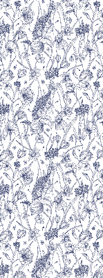 Fabric roller blind for window Wildflowers