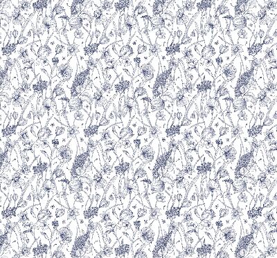 Fabric roller blind for window Wildflowers
