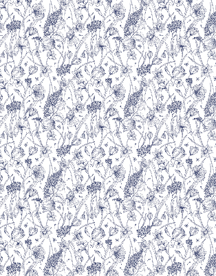 Fabric roller blind for window Wildflowers