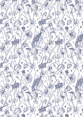 Fabric roller blind for window Wildflowers