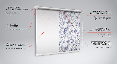 Fabric roller blind for window Wildflowers