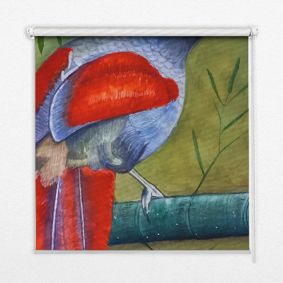 Blackout roller blind A bird on a branch