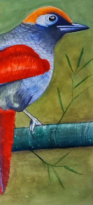 Blackout roller blind A bird on a branch
