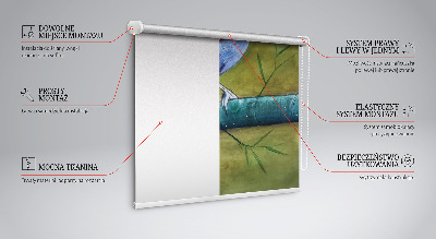 Blackout roller blind A bird on a branch