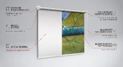 Blackout roller blind featuring a bird on a branch print