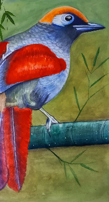 Blackout roller blind A bird on a branch