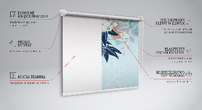 Blackout roller blind for window Heron in flowers