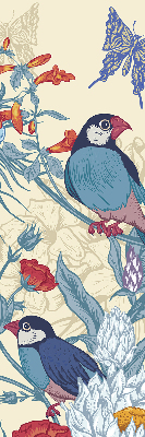 Fabric roller blind for window Birds among the flowers
