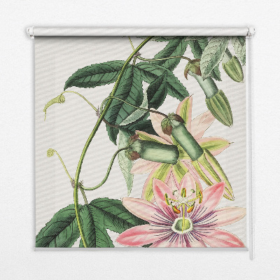 Blackout roller blind pink flowers