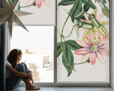 Blackout roller blind Pink flower