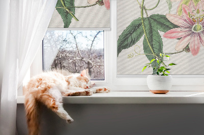 Blackout roller blind Pink flower