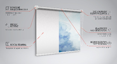 Blackout roller window blind with clouds pattern