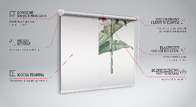 Fabric roller blind for window flower pattern