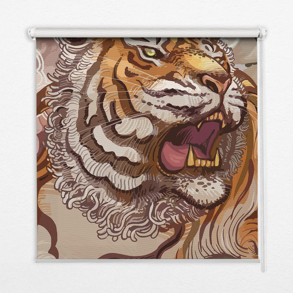 Blackout roller blind Tiger in flowers