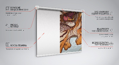 Blackout roller blind Tiger in flowers